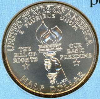 Here is a FABULOUS 1993 PURE SILVER Bill of Rights Half Dollar 
