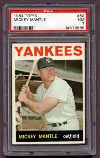 1964 Topps #50 Mickey Mantle   PSA 7   Near Mint Condition  