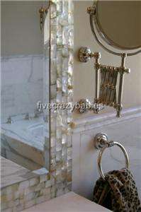   Large Mother of Pearl Wall Mirror Vanity Mantle Beach Island Sea Shell