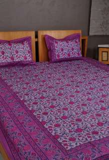   Bedspread Cotton Hand Block Print Indian Handmade Bed Sheet New Decor