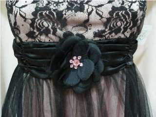 MY MICHELLE GIRLS DRESS BLACK W PINK LACE FORMAL PARTY SCHOOL CHURCH 