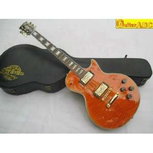  whole   custom trans amber flamed electric guitar with 