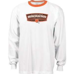  Cleveland Browns White Bloc Party Long Sleeve Ringer T 