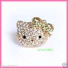   Hello Kitty Crystal Bling Ring Adjustable Gift Ring Box A11  