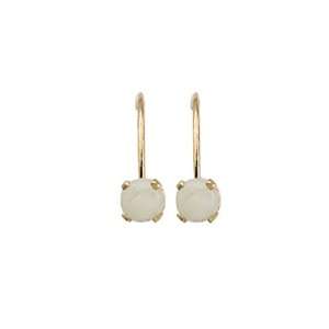   Gold Prong Set 4 MM Natural Opal Earring Studs Katarina Jewelry