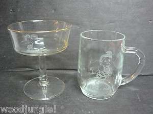 Vintage BIG BOY GLASSES MUG PARFAIT CUP ICE CREAM COFFEE RESTAURANT 