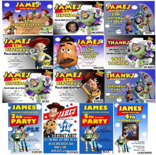 Toy Story Party Invitations or Thank You Cards x 10  
