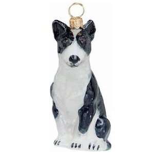  Blown Glass Sitting Bull Terrier Ornament
