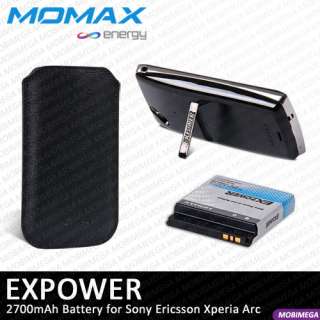 Momax EXPower 2700mAh Battery w Clip Stand Case Sony Ericsson Xperia 