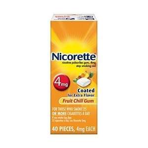 Nicorette Smoking Cessation Gum 4 Mg Kit Fruit Chill 40 