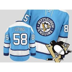  Pittsburgh Penguins Authentic NHL Jerseys Kristopher Letang Sky Blue 