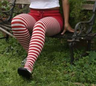 Christmas PLUS Sized Striped Tights   SPECIAL SALE  