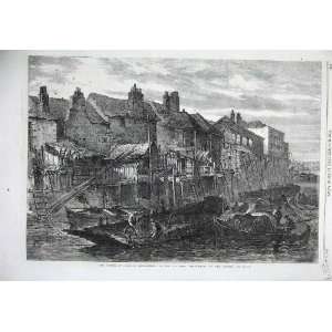   1867 Fine Art Houses Lambeth River Thames Boats Print