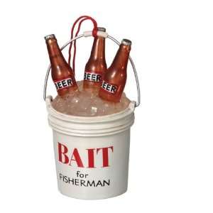  Bait For Fisherman Beer Bucket with Ice Christmas Ornament 
