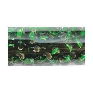  Mode Round Seed Beads 6/0 5.5Tube Emerald Silver Line; 6 