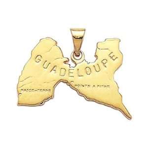  18K Gold Plated Guadalupe Guadeloupe Island Map Pendant Jewelry