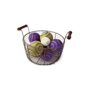  BoHo Bocce with Large Wire Mesh Basket