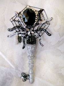 NEW Katherines Collection Jeweled Black Spider Web Ornament  