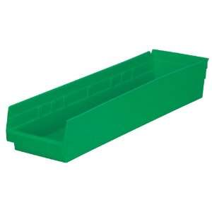   Inch Plastic Nesting Shelf Bin Box, Green, Case of 6