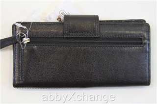 New COACH Madison Leather Skinny Wallet Clutch Bag Black 46612 NWT 