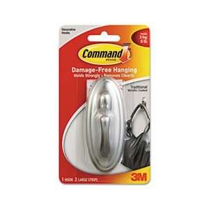 CommandTM MMM 17053BN PLASTIC HOOK WITH METALLIC FINISH, TRADITIONAL 