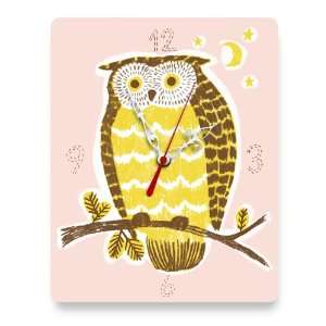  Night Owl Clock, Yellow & Pink
