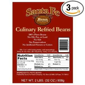 Santa Fe Bean Co Culinar y Refried Beans, 32 Ounce (Pack of 3)  