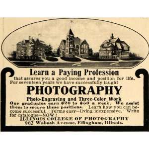 1911 Ad Illinois Photography College Effingham   Original Print Ad 