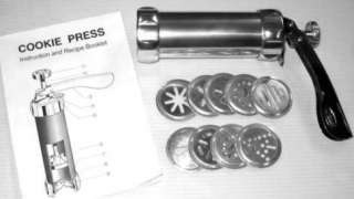 NEW Stainless Cookie Press Biscuit Maker W/ 10 Discs  