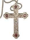 Holy Bishops Clergy Pectoral Silver Cross Ruby Stones Fie Religious 