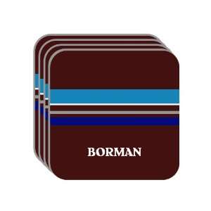 Personal Name Gift   BORMAN Set of 4 Mini Mousepad Coasters (blue 