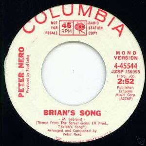 Peter Nero 45 rpm Brian’s Song / MONO  