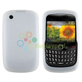White Soft Skin Case+Headset w/ Mic for Blackberry 8530  