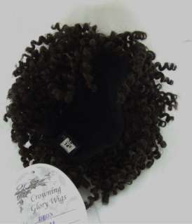   Size 13/14 Ringlet Afro Dk. Brown/Black Doll Wig Baby Reborn OOAK BJD