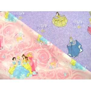  Dancing Disney Princess  2 Fabric Fat Quarters (18 X 22 