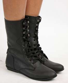 WOMENS ANKLE LACE UP PIXIE LADIES FLAT BOOTS SIZE 6 39  