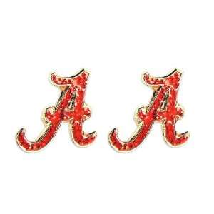  Alabama Crimson Tdie Glitter Sparkle Post Stud logo 