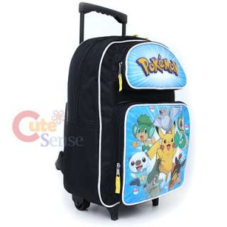 Pokemin Black and White School Roller Backpack Rolling Bag 3