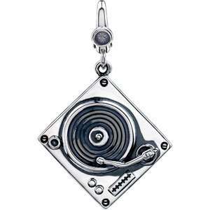  Elegant and Stylish 23.00X24.00 MM Record Player Charm in 