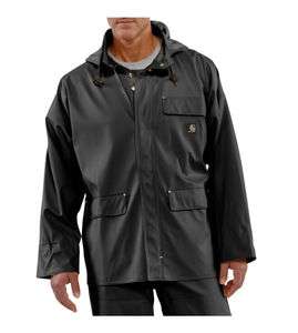 Carhartt C67 Black Mens Work Flex Rain Coat  