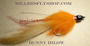Bunny Hilow 3/0 Orange/Tan Swedish Pike/Tarpon Flies  