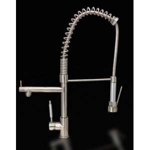  AQUA Deck Mount Brushed Nickel Kitchen Faucet with Pre 