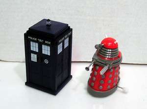 Set of 2 Doctor Who Wind Up Toys  Australia  3.5 TARDIS & Dalek MOC 