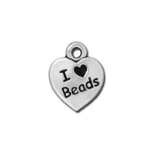 12mm Antique Silver I Love Beads Charm by TierraCast Arts 