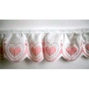  Pink Hearts Embroidered Band 1.5 Inch Simplicity 10 Yds 