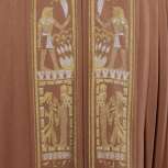   SHAHEEN EGYPTIAN MAXI DRESS Vtg 70s Print Pleat Metallic Goddess