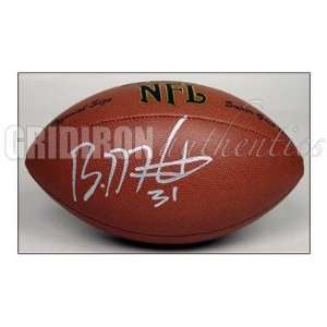  Brandon Meriweather Autographed Wilson Football Sports 