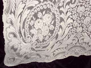   VTG QUAKER LACE CHIC BLOOMING CABBAGE ROSES 90 x 60 SHABBY BOUQUETS