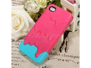   ice Cream Hard Cover Case Skin for Apple iPhone 4 4S 4G NEW_ Blue Pink