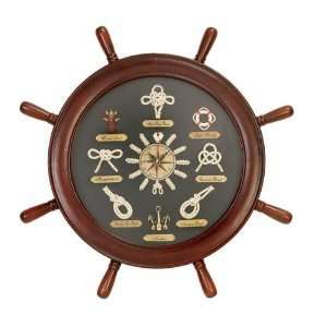  Bombay Pirates Ship Wheel Clock Nautical Decor 20 Wood 